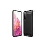 Microcase Samsung S21 Plus Brushed Carbon Fiber Silikon Kılıf - Siyah