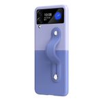 Microcase Samsung Z Flip 3 Parmak Tutuculu Mor Plastik Kılıf