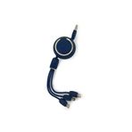 Microcase Sarmal Tasarım 3in1 Lightning Type C Micro USB Şarj ve Data Kablosu 110 cm - AL2989 Lacivert