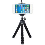 Microcase Sünger Ayaklı Akrobatik Cep Telefonu Siyah 3 Ayak Ahtapot Tripod