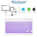 Microcase Tablet Ve Telefonlar İçin Bluetooth Klavye Şarjlı Kablosuz - Al2671 Mor
