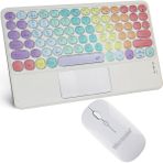 Microcase Tablet ve Telefonlar Için Gökkuşağı Tasarım Touchpad Bluetooth Klavye ve Mouse Set - AL5042