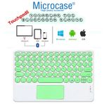 Microcase Tablet Ve Telefonlar İçin Şarjlı Touchpadli Yuvarlak Tuş Bluetooth Klavye Al2769 Su Yeşili