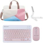 Microcase TCL NXTPAPER 14 inch Tablet için Tablet Çanta + Bluetooth Klavye + Mouse + Tablet Standı Siyah- AL4233