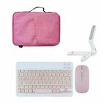 Microcase TCL TAB 10L Gen 4 Tablet Uyumlu Tablet Çanta+Türkçe Bluetooth Klavye +Mouse+ Standı - Pembe AL8127