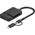 Microcase Type C Lightning USB 3.0 Çift Kart Okuyucu 8in1 USB Otg Sd/tf - AL4586 - Siyah