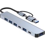 Microcase Type C To USB 3.0 7in1 Port Çoğaltıcı Hub Adaptör - AL4615 - Açık Gri