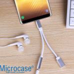 Microcase Type-C USB C 2in1 Şarj Kulaklık Dönüştürücü 3.5 mm Jack Adaptör