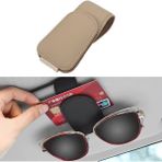 Microcase Universal Suni Deri Oto Güneş Gözlük Tutucu Askılık Mıknatıslı - AL5240 - Bej