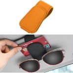 Microcase Universal Suni Deri Oto Güneş Gözlük Tutucu Askılık Mıknatıslı - AL5240 - Turuncu
