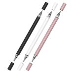 Microcase Universal Telefon Tablet iPad 2in1 Disk Uçlu Stylus Pen Dokunmatik Kalem - AL3463 (Rose Gold)