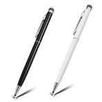 Microcase Universal Telefon Tablet iPad 2in1 Disk Uçlu Stylus Pen Dokunmatik Kalem - AL3467 (Beyaz)
