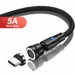 Microcase Universall 5A 540 Derece Döneer Başlıklı Hızlı Manyetik Led Işıklı Şarj Kablosu AL4770 (Lıghtning)