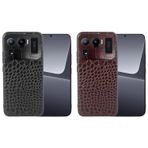 Microcase Xiaomi Mi 11 Ultra Kamera Korumalı Hakiki Yılan Derisi Kaplama Plastik Kılıf - AL8122 (Kahverengi)