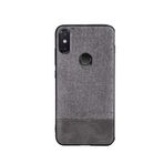 Microcase Xiaomi Mi 8 SE Fabrik Serisi Kumaş ve Deri Desen Kılıf - Gri