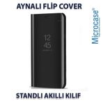 Microcase Xiaomi Mi 9 Aynalı Kapak Flip Cover Siyah Kılıf