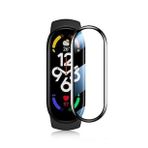 Microcase Xiaomi Mi Band 7 Tam Kaplayan Kavisli Ekran Koruyucu 3D Pet Film - Siyah