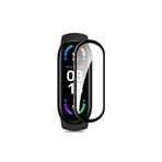 Microcase Xiaomi Mi Band 8 Tam Kaplayan Kavisli Ekran Koruyucu 3D Pet Film - Siyah AL3385