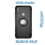 Microcase Xiaomi Mi Mix 3 Yüzük Standlı Armor Siyah Silikon Kılıf