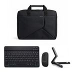 Microcase Xiaomi Mi Pad 7 Macbook Laptop Çantası 2 Bölmeli + Bluetooth Klavye+Mouse+Tablet Standı Siyah AL5568