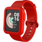 Microcase Xiaomi Mi Watch Lite Önü Açık Tasarım Yumuşak Silikon Kılıf - Kırmızı