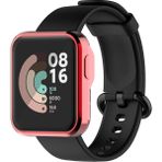 Microcase Xiaomi Mi Watch Lite Önü Kapalı Tasarım Yumuşak Silikon Kılıf - Kırmızı