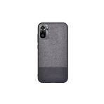 Microcase Xiaomi Redmi Note 10S Fabrik Serisi Kumaş ve Deri Desen Kılıf - Gri