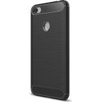 Microcase Xiaomi Redmi Note 5A Prime Brushed Carbon Fiber Silikon Tempered Cam + Kılıf