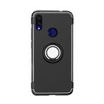 Microcase Xiaomi Redmi Note 7 Pro Yüzük Standlı Armor Siyah Silikon Kılıf