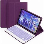 Microcase Xiaomi Redmi Poco Pad M1 12.1 Inch Tablet Için Bluetooth Touchpad Klavye + Standlı Kılıf - Bkk5 - Mor
