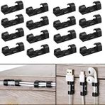 Microcase Yapışkanlı Kablo Sabitleyici Düzenleyici Çok Amaçlı Kablo Toparlayıcı Klips SET-AL4552 16 Adet - Siyah