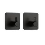 Microcase Yapışkanlı Metal Banyo Mutfak Eşya Havlu Vb. Ürün Askılığı Siyah -AL4619 2 Adet (Siyah)