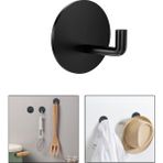 Microcase Yapışkanlı Paslanmaz Çelik Banyo Mutfak Eşya Havlu Vb Metal Askılık Yuvarlak Tasarım - AL4935 1 Adet (Siyah)