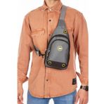 Microcase YB Collection Unisex Body Bag Su Geçirmez Kumaş Kulaklık Çıkışlı Çapraz Omuz Göğüs Çantası Gri AL3872