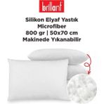 Microfiber Silikon Elyaf Yastık 800 gr | 50 x 70 | Makinede Yıkanabilir Silikon Yastık