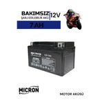 Micron 12V (Volt) 7 Ah (Amper) YTX7A-BS Motorsiklet Aküsü (Bataryası , Pili) Yüksek
