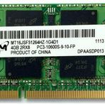 Micron MT16JSF51264HZ-1G4D1 4 GB DDR3 1333 MHz CL9 Notebook Ram