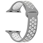 Microsonic 25980 Apple Watch Series 2 38 mm Rainbow Sport Gri Beyaz Bant Akıllı Saat Kordonu