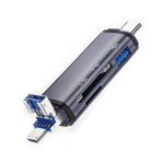 Microsonic 3 IN 1 OTG Kard Okuyucu, USB, Micro USB, Type-C Çevirici Gri