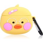 Microsonic Air-Podss 1. Nesil / 2. Nesil Kılıf Cartoon Figürlü Silikon Crtn-Fgr-Gzlk-Ordk - Sarı - Siyah - AirPods 1 / 2