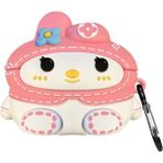 Microsonic Air-Podss Pro Kılıf Cartoon Figürlü Silikon Crtn-Fgr-My-Mldy - Pembe - Gümüş - AirPods Pro
