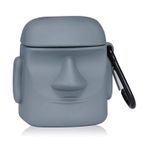Microsonic AirPods 1. Nesil / 2. Nesil için Kılıf Cartoon Figürlü Silikon Crtn-Fgr-Hykl [AirPods 1/2 ile Uyumlu Kılıf - Gri]