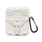 Microsonic AirPods 1. Nesil / 2. Nesil için Kılıf Cartoon Figürlü Silikon Crtn-Fgr-Pry-Angl-Bj [AirPods 1/2 ile Uyumlu Kılıf - Bej - Gri]