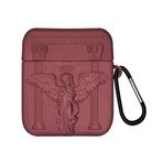 Microsonic AirPods 1. Nesil / 2. Nesil için Kılıf Cartoon Figürlü Silikon Crtn-Fgr-Pry-Angl-Brd [AirPods 1/2 ile Uyumlu Kılıf - Bordo - Lacivert]