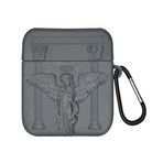 Microsonic AirPods 1. Nesil / 2. Nesil için Kılıf Cartoon Figürlü Silikon Crtn-Fgr-Pry-Angl-Gri [AirPods 1/2 ile Uyumlu Kılıf - Gri - Koyu Gri]