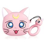 Microsonic AirPods 1. Nesil / 2. Nesil için Kılıf Cartoon Figürlü Silikon Crtn-Fgr-Slr-Mn-Dna [AirPods 1/2 ile Uyumlu Kılıf - Gül Kurusu]