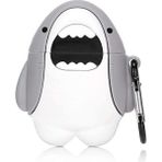 Microsonic AirPods 1. Nesil / 2. Nesil Kılıf Cartoon Figürlü Silikon Crtn-Fgr-Kpkblk - Beyaz - Gri - AirPods 1 / 2