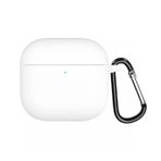 Microsonic AirPods 4 Kılıf Askılı Mat Silikon Beyaz [AirPods 4 ile Uyumlu Kılıf - Beyaz]