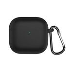 Microsonic AirPods 4 Kılıf Askılı Mat Silikon Siyah [AirPods 4 ile Uyumlu Kılıf - Siyah]