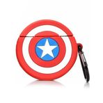 Microsonic Airpods 4.Nesil/ANC Kılıf Cartoon Figürlü Silikon Crtn-Fgr-Cptn-Amrk [AirPods 4 ile Uyumlu Kılıf - Kırmızı - Mavi]